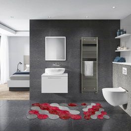 Mijölnir Juego de alfombras de baño Rojo, 2 piezas